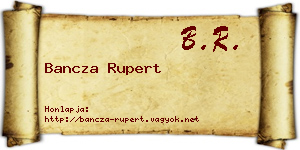 Bancza Rupert névjegykártya